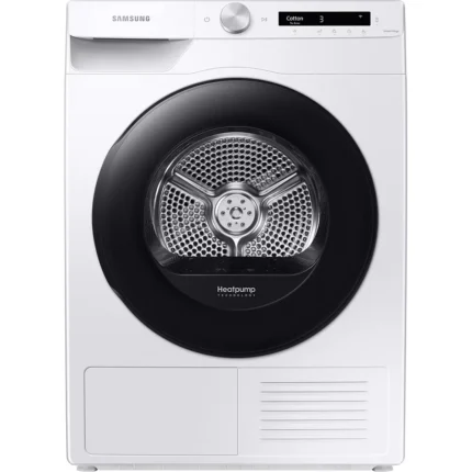Sèche linge pompe à chaleur SAMSUNG DV80T5220AW Label énergie A+++ Capacité standard (8kg) - Tambour 115L Tambour inox - silencieux (63 db)