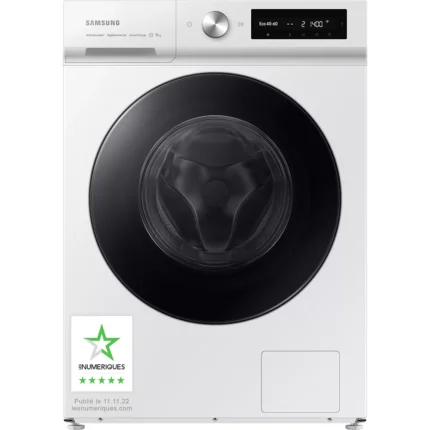 Lave linge hublot SAMSUNG WW11BB744DGW Bespoke AI  (11kg) - Tambour 71L Label énergie A - Silencieux 72dB Essorage élevé (1400 trs)