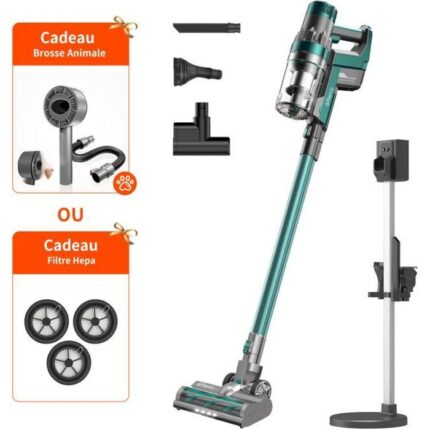 Ultenic U11 Aspirateur Balai Sans Fil Sans Sac, 4 en 1 Puissant et Léger, 25Kpa, 55min, Station d'Accueil, Détection du Tapis